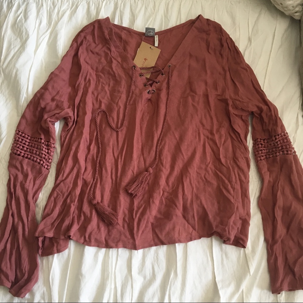 Crochet lace up top