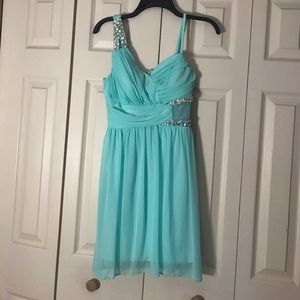 Macy's mint blue semi formal dress