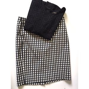 JCREW gingham pencil skirt