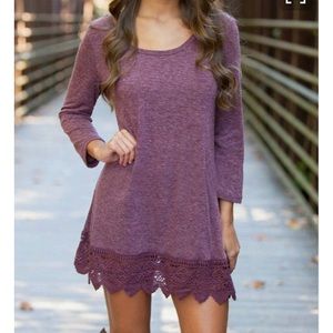 Oasap purple dress with bottom lace