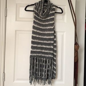 Free People Cut Off Shoulder Sweater with Fringe