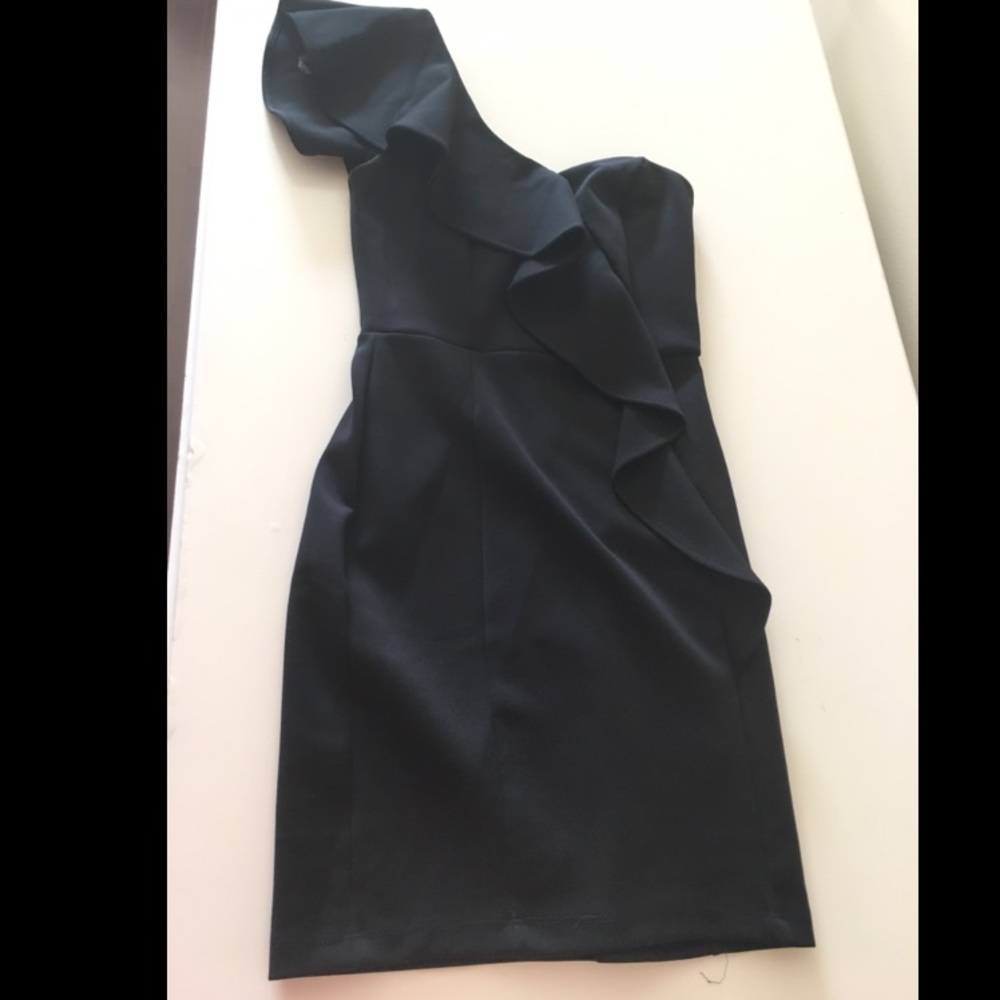 Black one shoulder dress