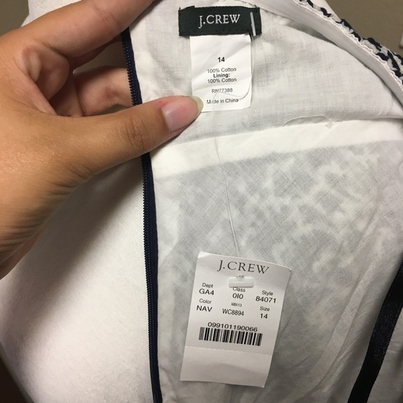 J. Crew navy and white strapless dress - Picture 4 of 6