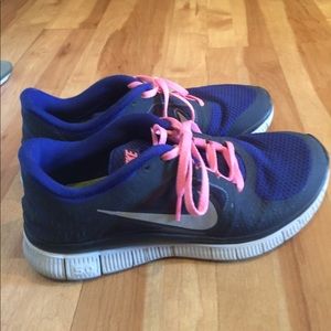 Blue and pink nikes