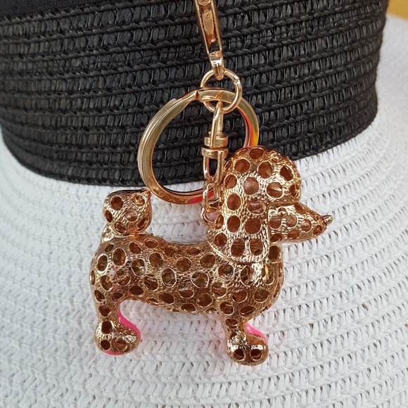 Poodle Rhinestone Keychain - Picture 2 of 3
