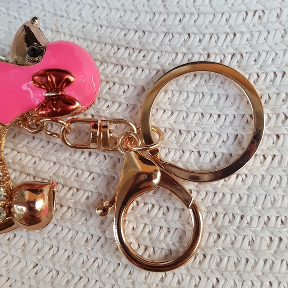 Poodle Rhinestone Keychain - Picture 3 of 3