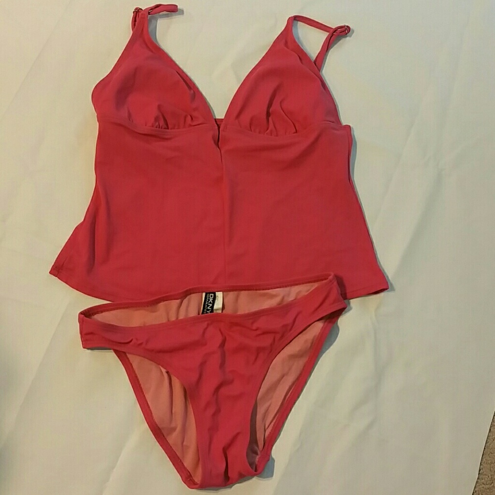 DKNY Fushia Pink Tankini, Women's Size M