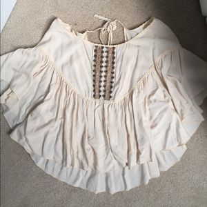 Flowy Bohemian Cream Top