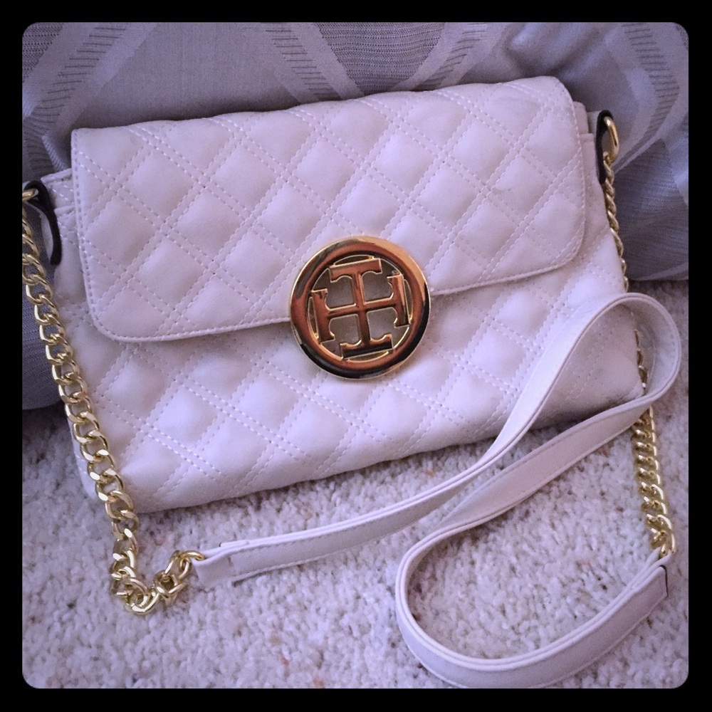 White cross body purse
