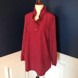 Mud Pie Red Whitney Ruffle Tunic