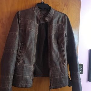 Brown faux leather jacket