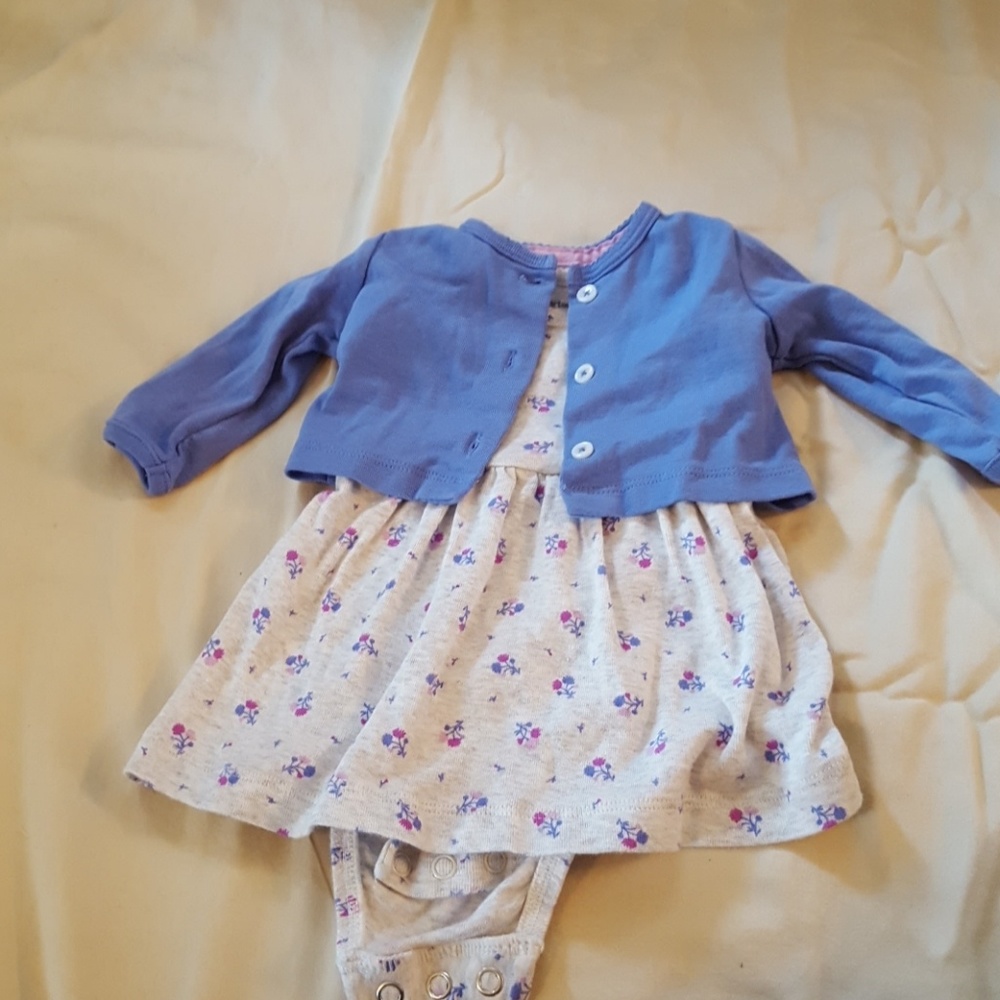 Floral dress with cardigan