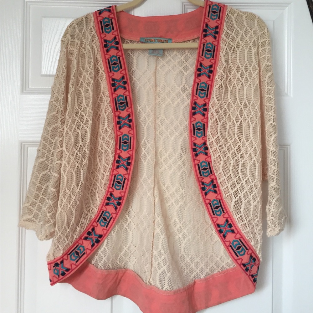 Impeccable Pig, Intricate Woven Design Cardigan