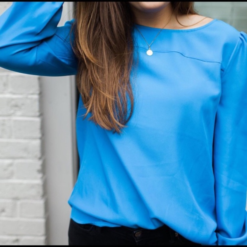 J. Crew Blue Long Sleeve Top