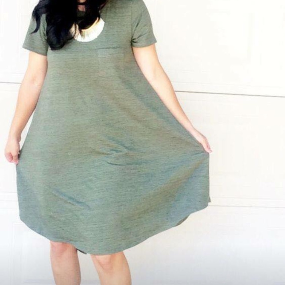Lularoe XXS Carly olive army green NWOT