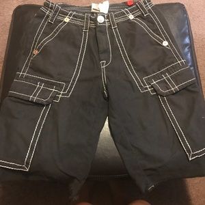 Black true religion shorts