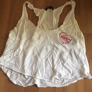 I love pizza graphic tank top