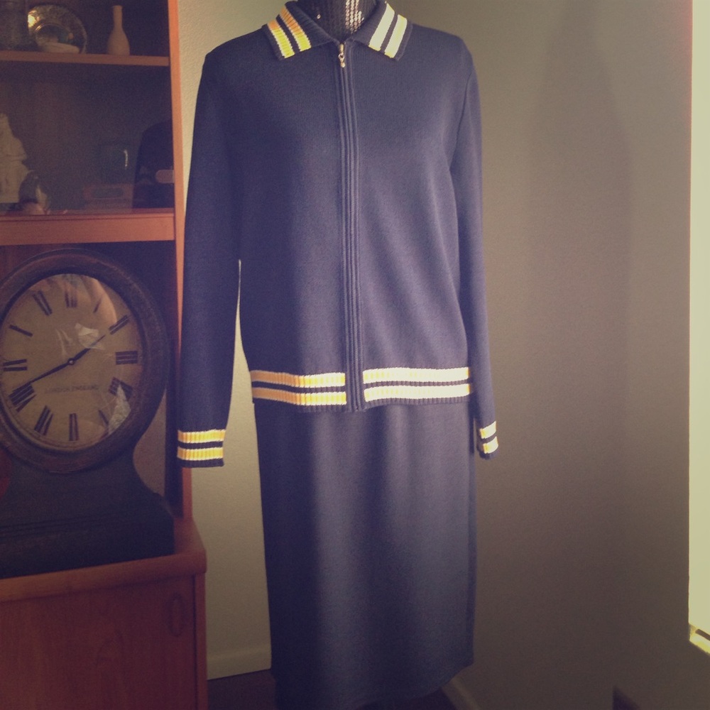 St John Knit Casual Navy Suit