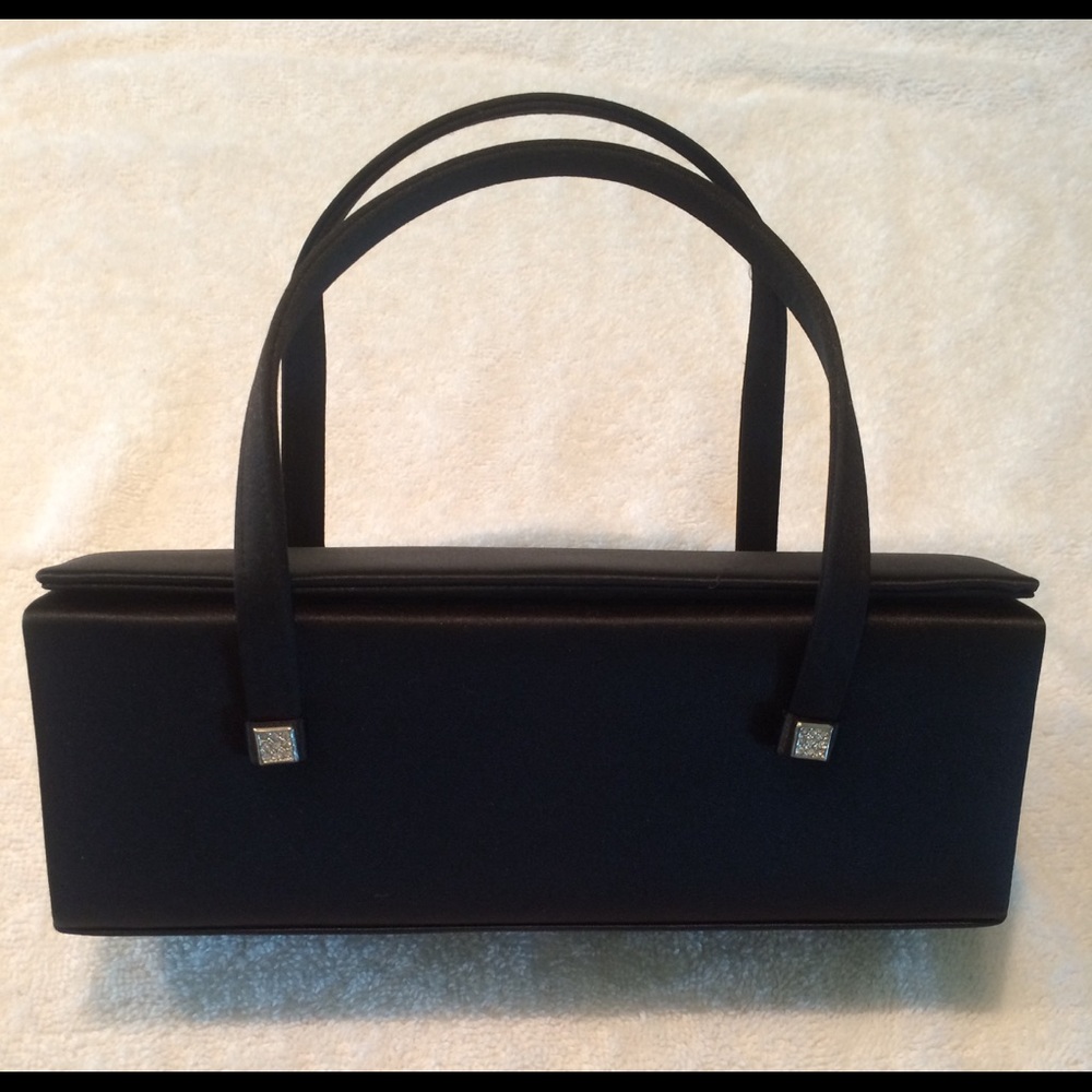 Black fabric evening bag