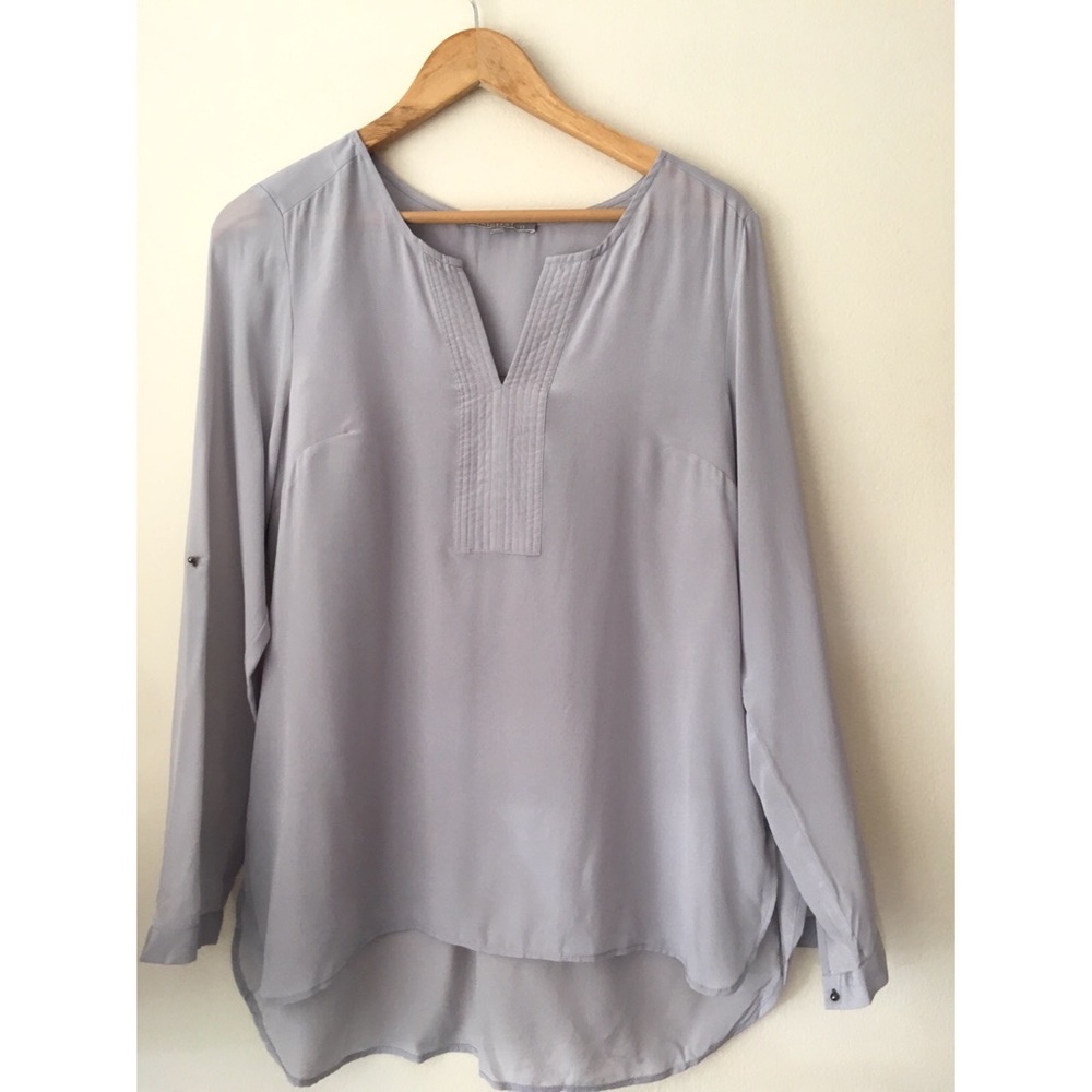 DANIEl RAINN 100% grey silk blouse