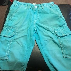 Light blue true religion shorts