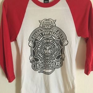 Obey Red/Black Logo Tee XS