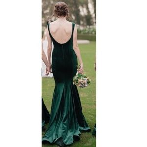 Emerald Velvet Green Dress