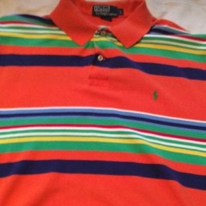 Short sleeve multi color polo men's L