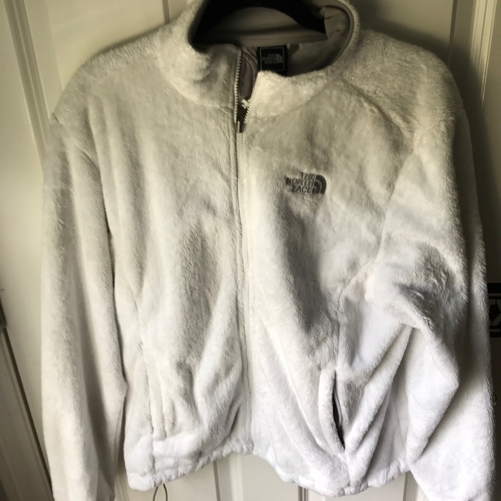 fuzzy North Face zip up