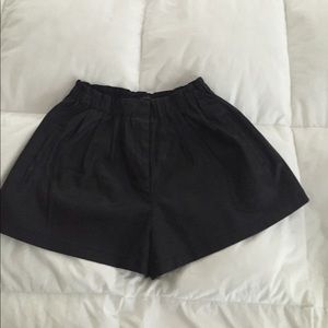 Zara black leather shorts