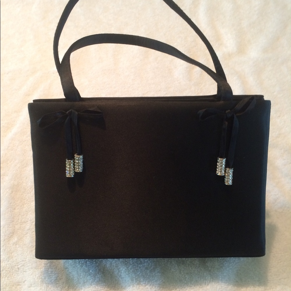 Black fabric evening bag