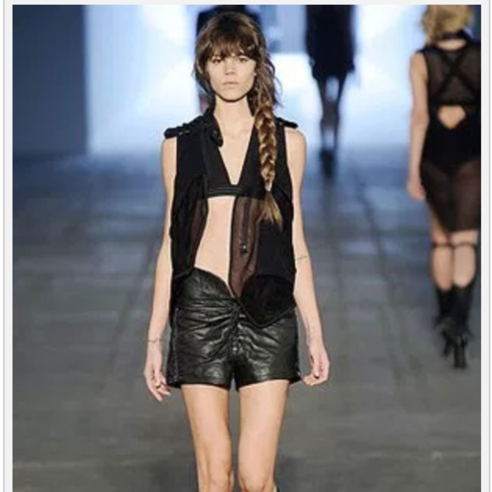 ALEXANDER WANG LACE UP LEATHER SHORTS