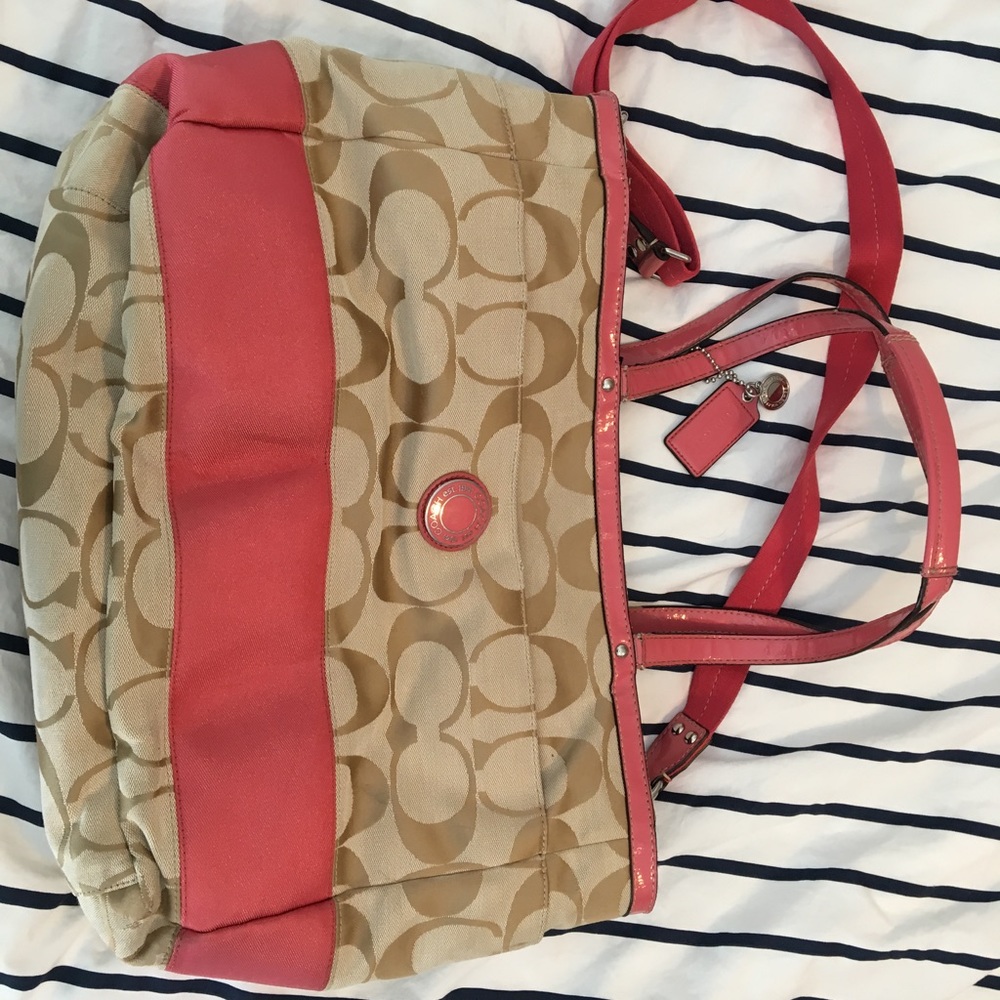 Coach Diaper Bag - Coral