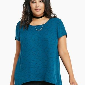 New! Torrid Star Print Georgette Hi-Lo Top size 00