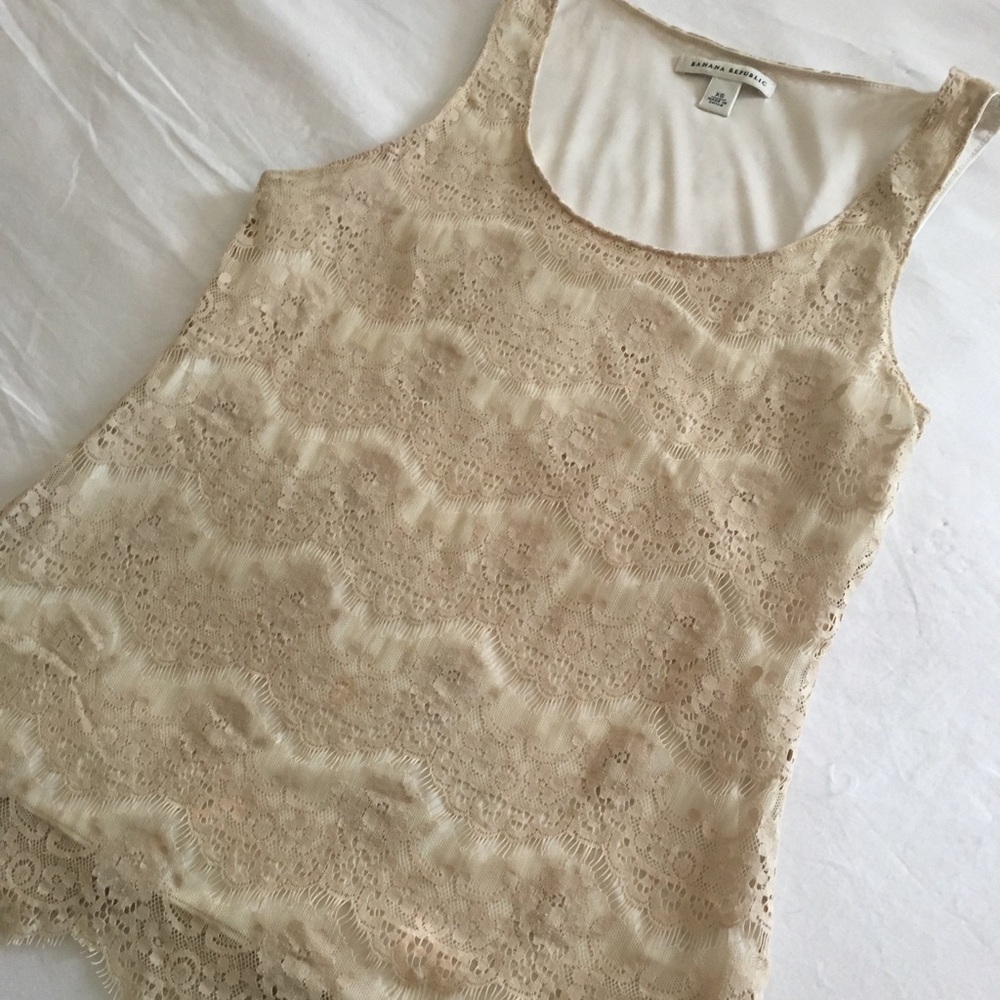 Banana Republic Cream Lace Tank