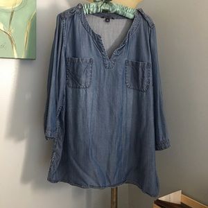 LANDS END SOFT COTTON DENIM SHIRT