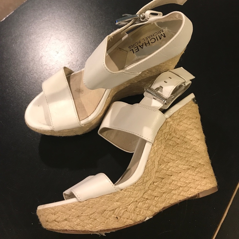 White Michael Kors Wedges