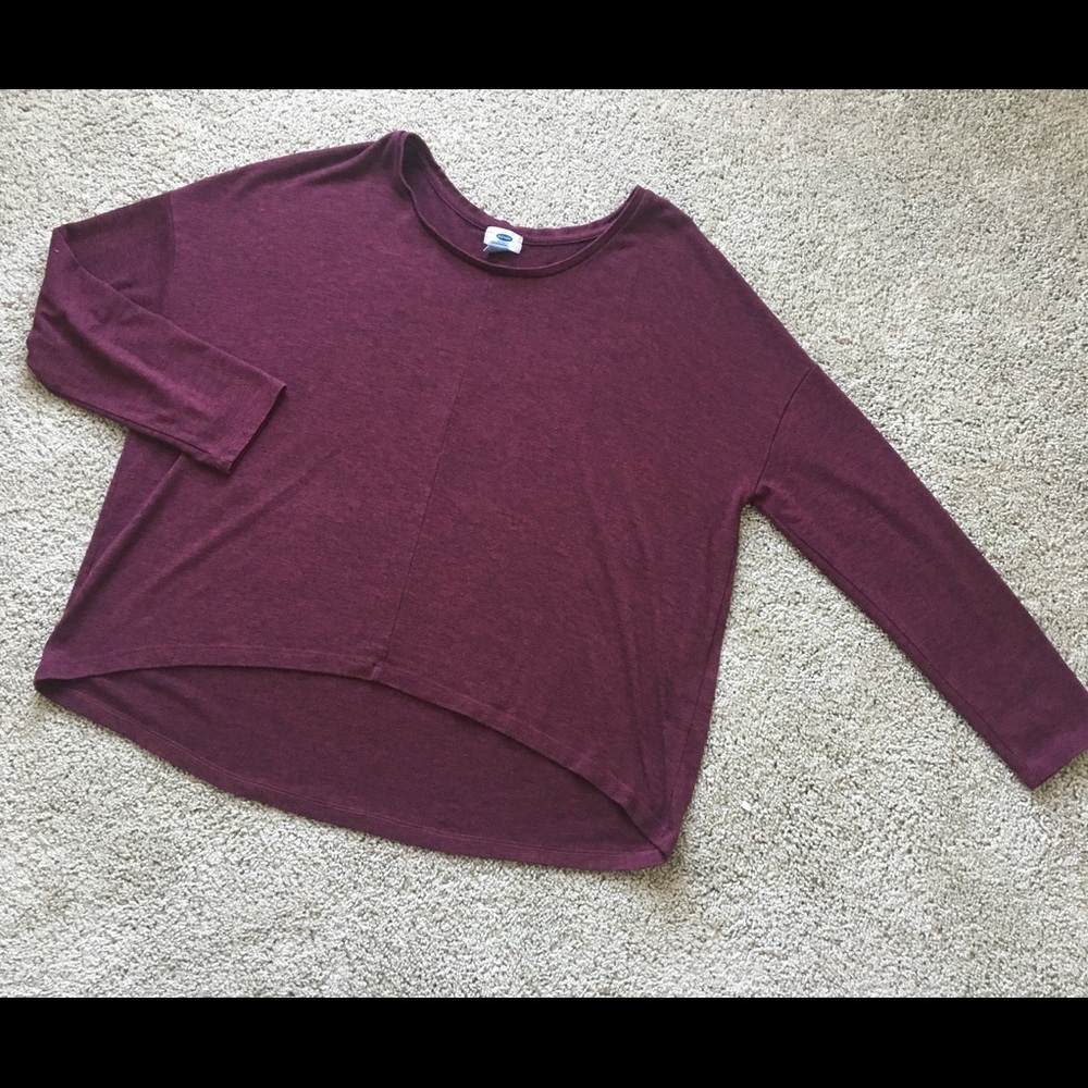 Old Navy Burgundy Hi Low Knit Top size XL