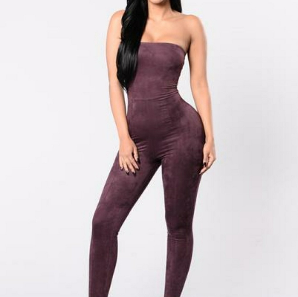 Purposely Late Jumpsuit Plum from Fashion Nova