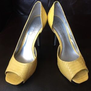 Jessica Simpson Josette leather snakeskin pumps