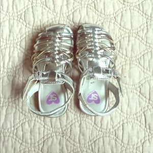 Metallic Stride Rite Closed Toe Sandals