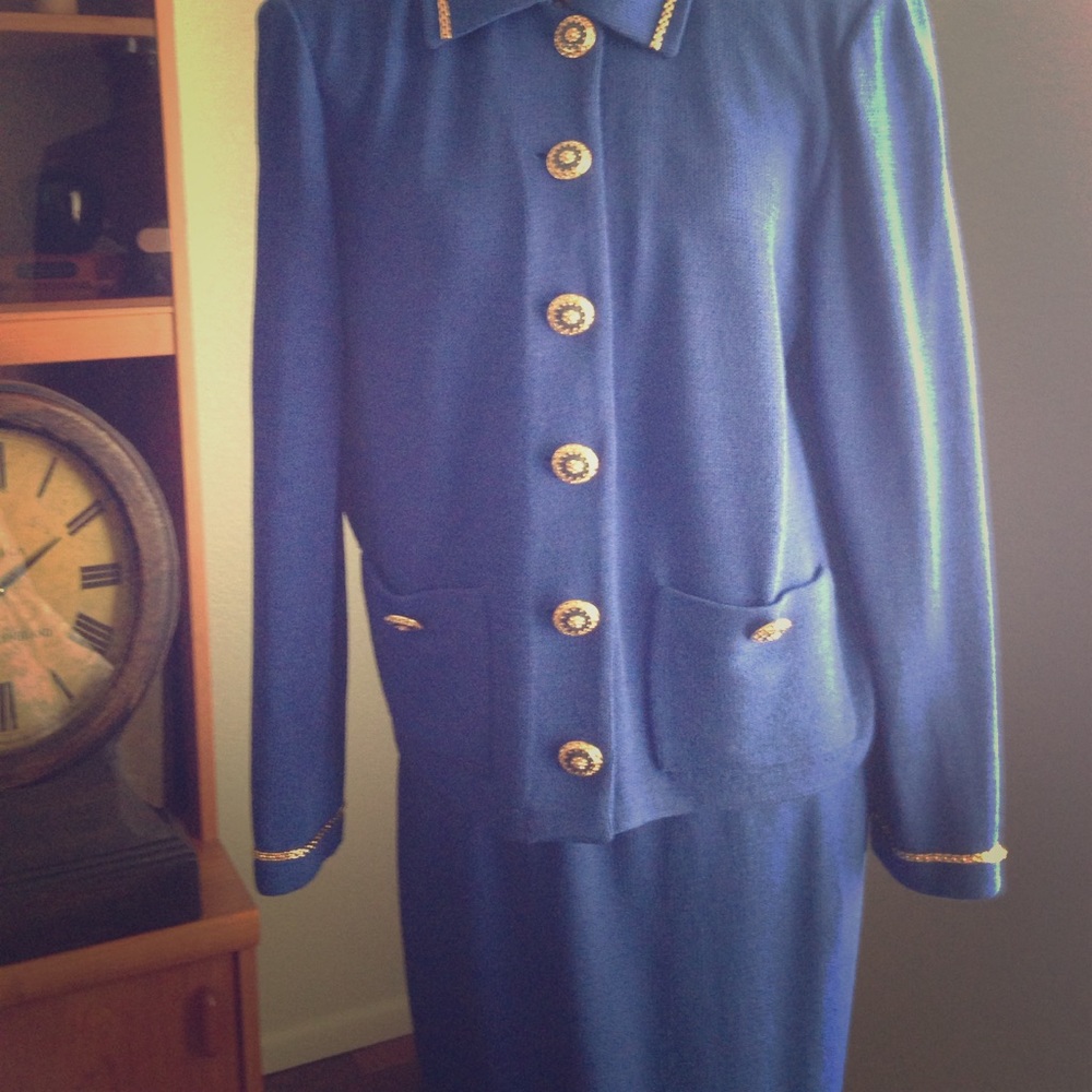 St John Knit Royal Blue Suit