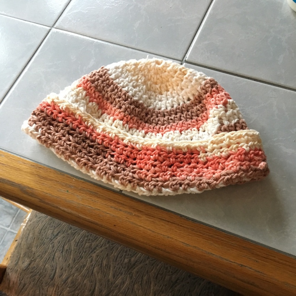Cotton hand made crochet beanie