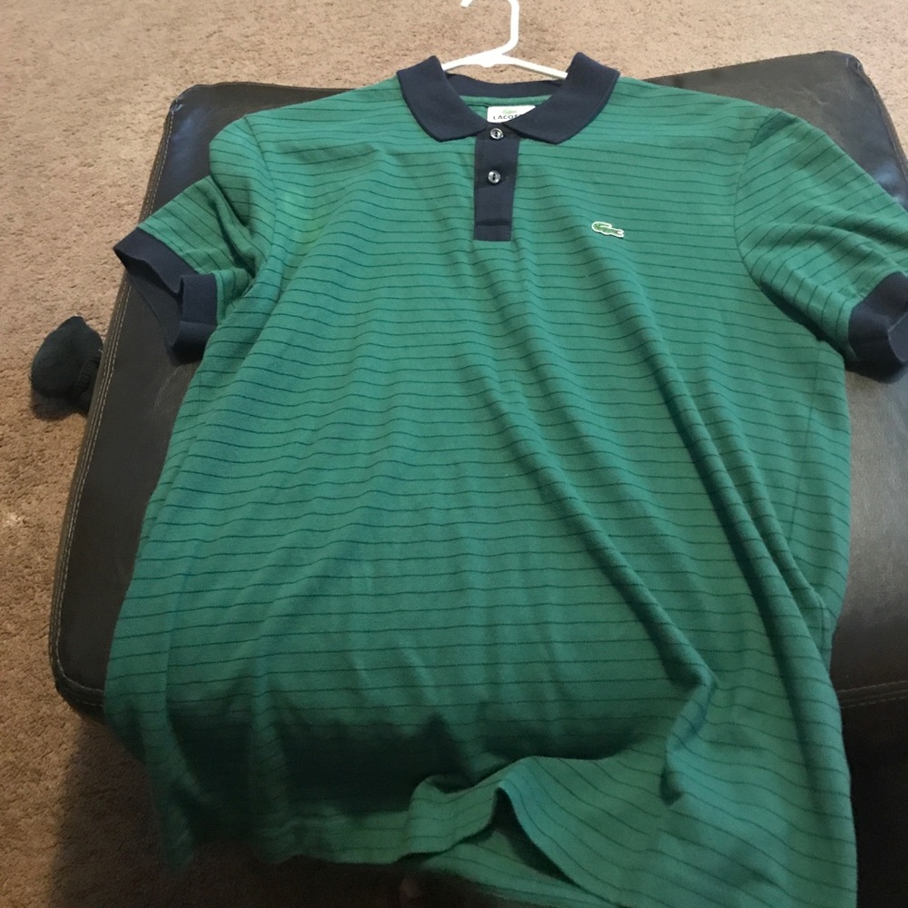 Blue and green Lacoste polo