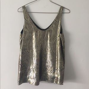 Metallic silk J. Crew tank top