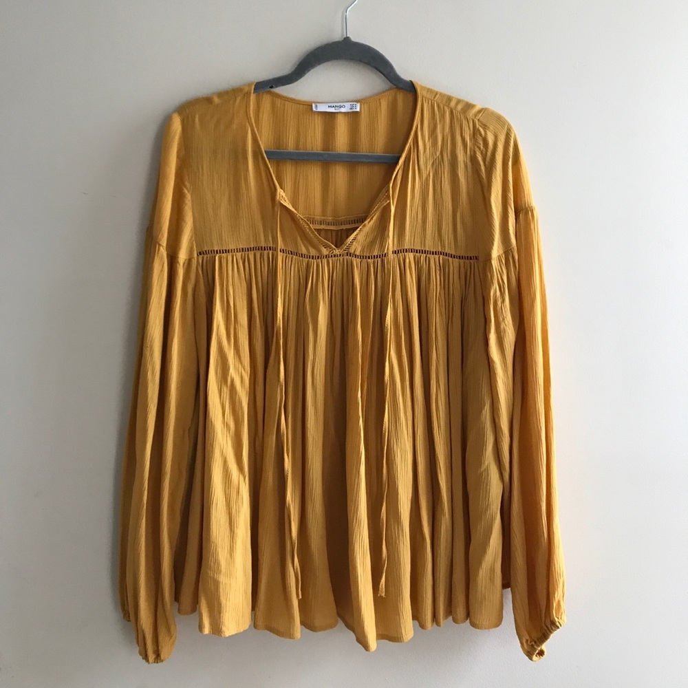 Mango Yellow Peasant Blouse