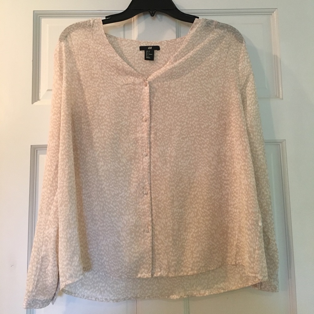 H&M cream leopard print blouse