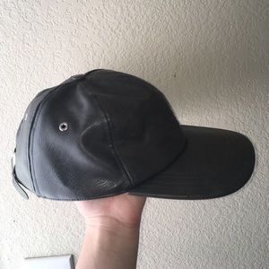 A.P.C Grey Faux-Leather Cap