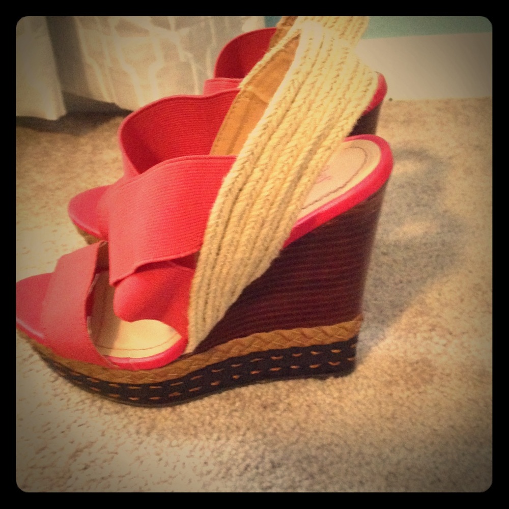 Just Fab Red Wedges