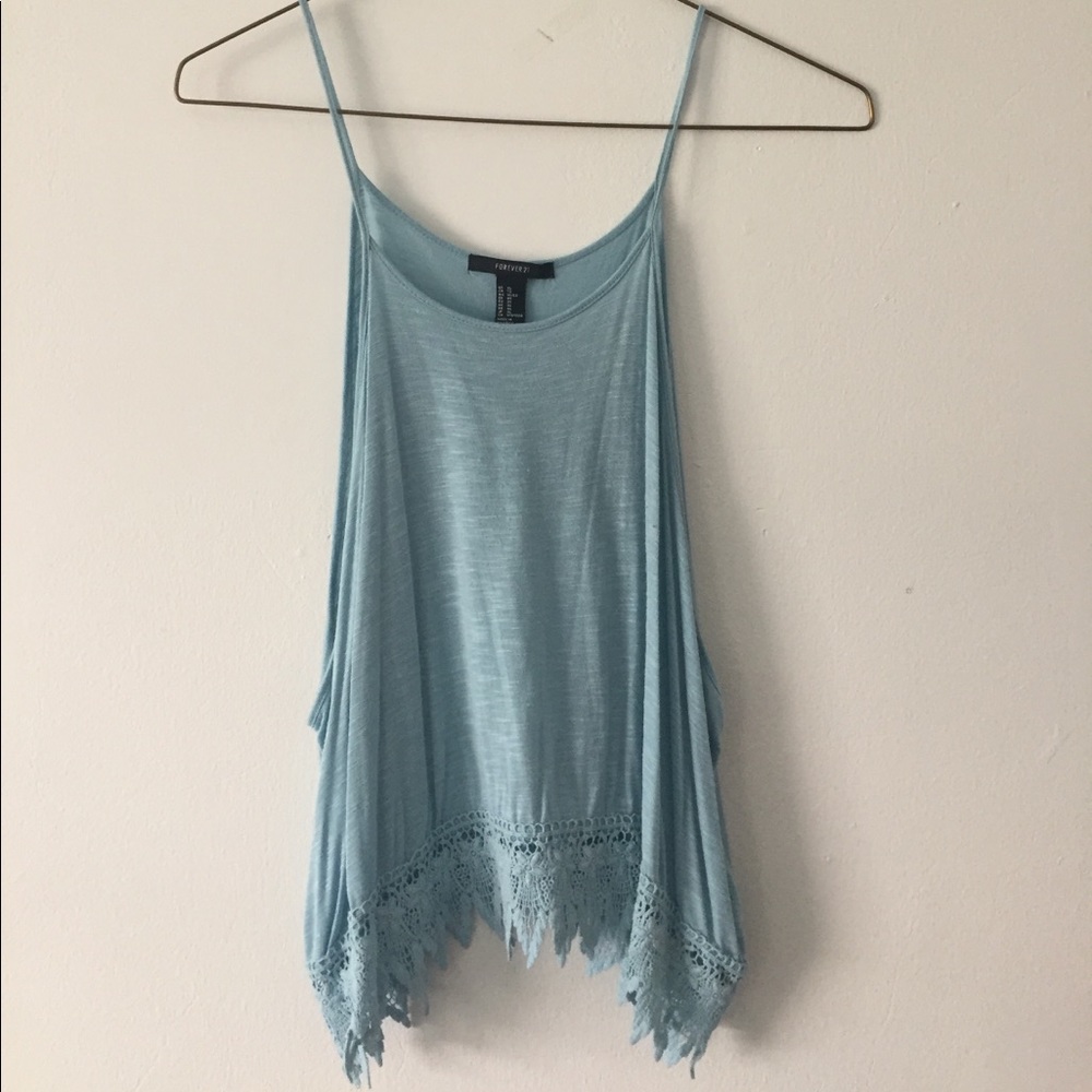 Forever 21 blue crop top